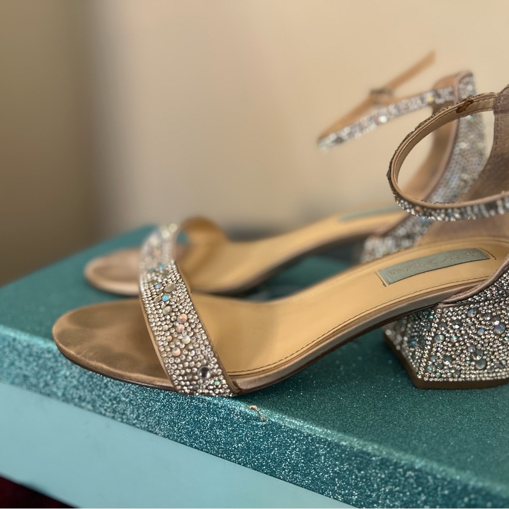 Betsey Johnson Silver Embellished Heels
